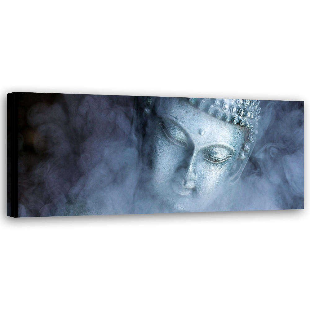 WANDBILD feng shui buddha statue - Grau, Textil (90/30cm) - Feeby