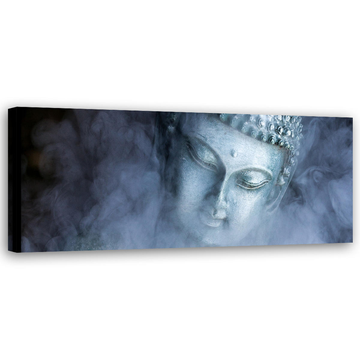 WANDBILD feng shui buddha statue - Grau, Textil (90/30cm) - Feeby