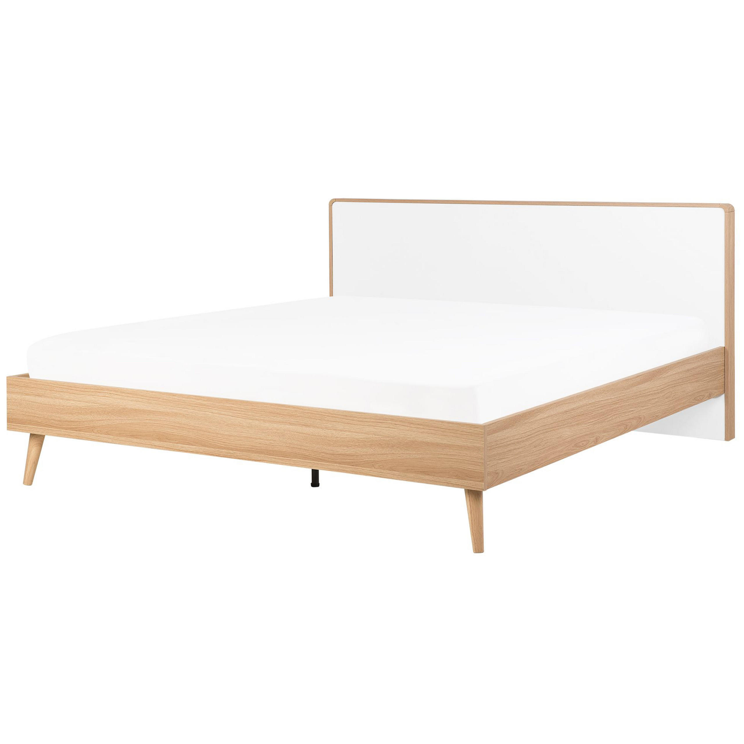 BETT mit Lattenrost 180x200 cm Heller Holzfarbton Serris - Hellbraun, Holzwerkstoff (180/200cm) - Beliani