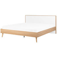 BETT mit Lattenrost 180x200 cm Heller Holzfarbton Serris - Hellbraun, Holzwerkstoff (180/200cm) - Beliani