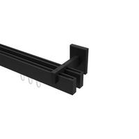 INNENLAUF-GARDINENSTANGEN-SET Smartline Paxo 140 cm, 2-läufig, 14x35 mm Schwarz - Schwarz, Metall (140cm) - INTERDECO