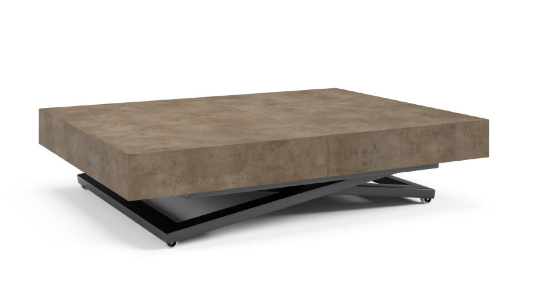 TISCH Dark Grey SIENNA Modern U-Förmige Beine Chicago Concrete - Braun/Grau, Holzwerkstoff (80/80/80cm) - Sepro Meble