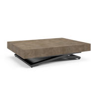 TISCH Dark Grey SIENNA Modern U-Förmige Beine Chicago Concrete - Braun/Grau, Holzwerkstoff (80/80/80cm) - Sepro Meble
