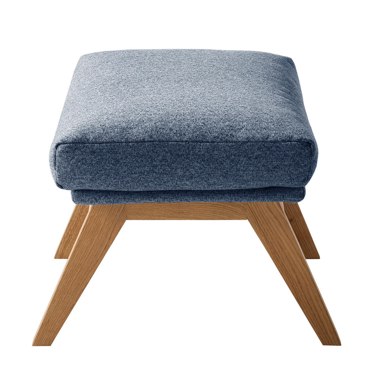 POLSTERHOCKER - Blau/Eichefarben, Eichenholz/Textil (54/41/41cm) - home24