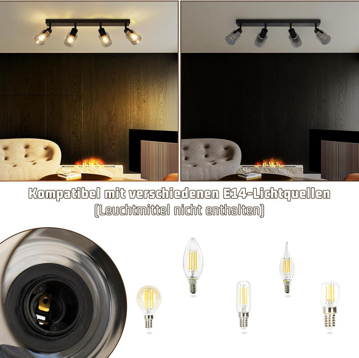 DECKENSTRAHLER Sternlicht 19/15/56 cm - Schwarz, Metall (56/19/15cm) - ZMH