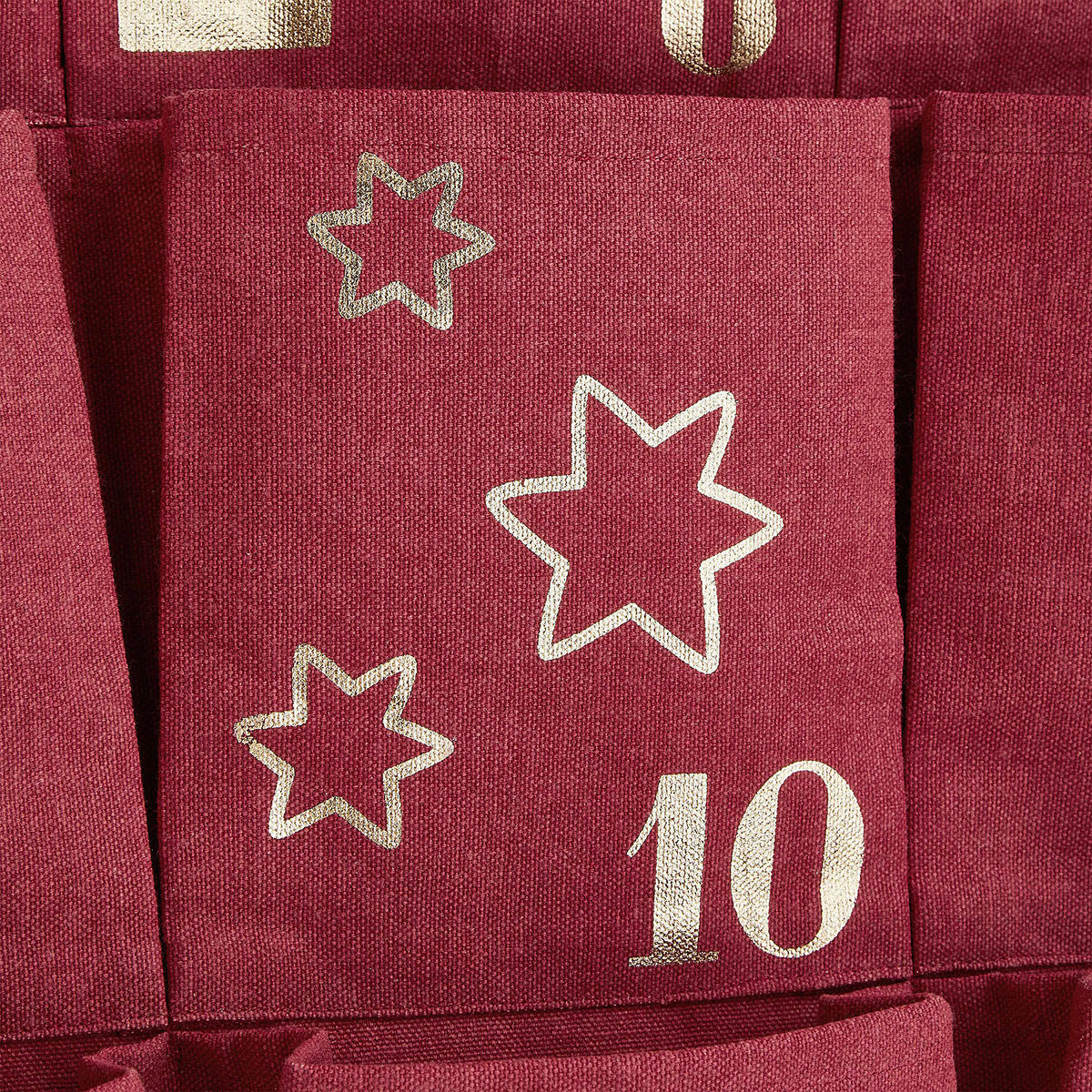 ADVENTSKALENDER Santa Is Coming - Rot/Goldfarben, Textil (71/0.5/123cm) - Butlers