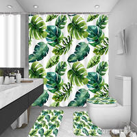 DUSCHVORHANG pflanzlich bedruckt 180 x 180 cm wasserdicht schimmelresistent Badezimmer - Multicolor, Textil (180/180cm) - MCBOSON