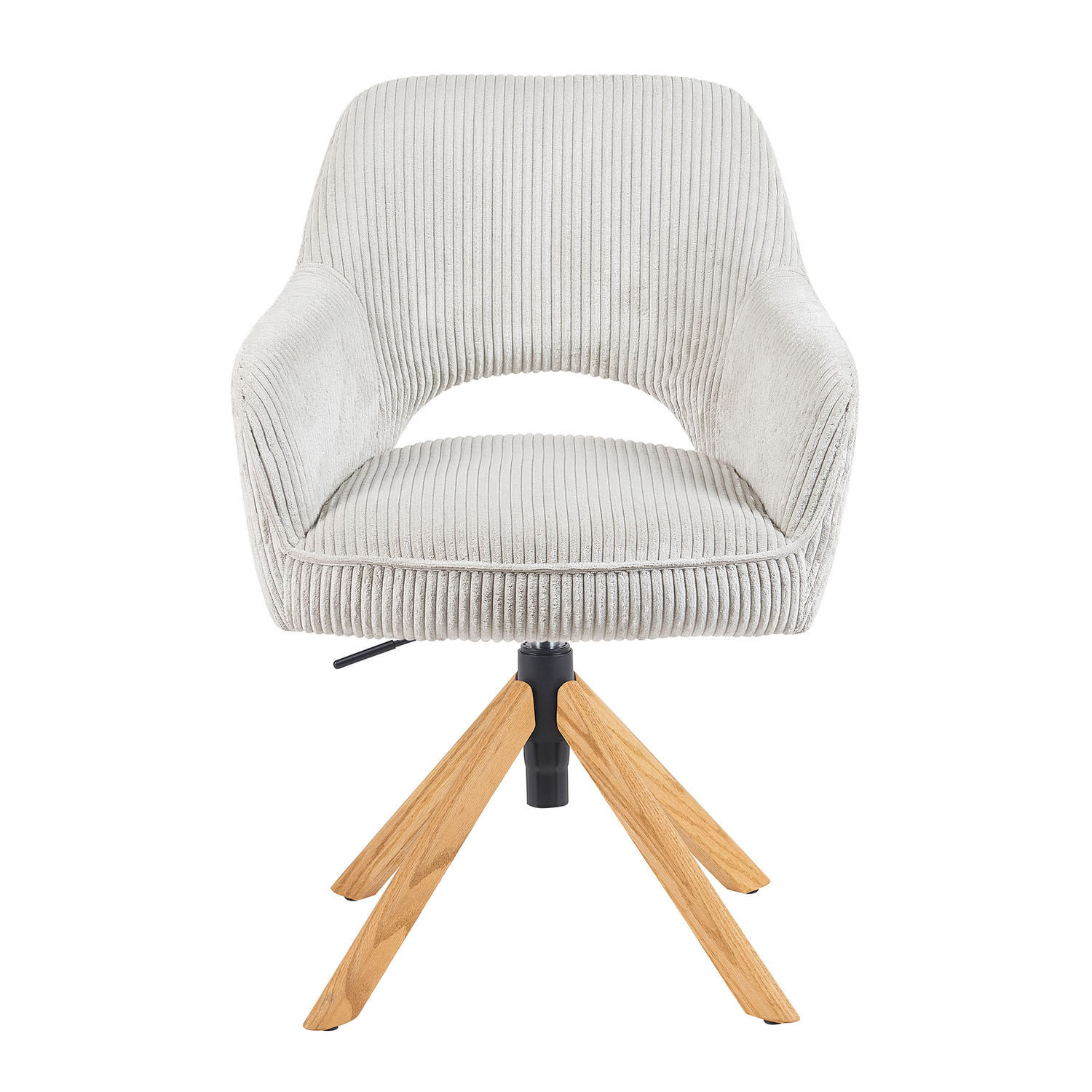 BÜROSTUHL Mika-Amia - Honigeiche/Hellgrau, Eichenholz/Holz (60/88/65cm) - DUBI Möbel