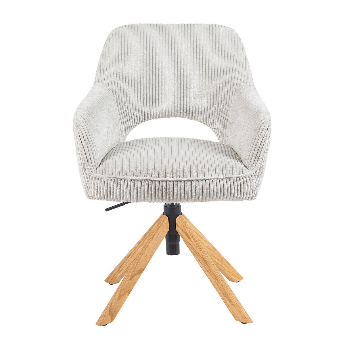 BÜROSTUHL Mika-Amia - Honigeiche/Hellgrau, Eichenholz/Holz (60/88/65cm) - DUBI Möbel