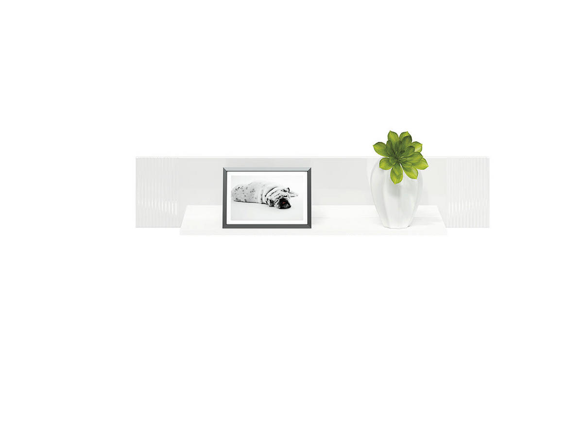 WANDREGAL – 126 cm – Villa – Weiß Hochglanz - Weiß Hochglanz, Holzwerkstoff (126/25/22cm) - hi-markt