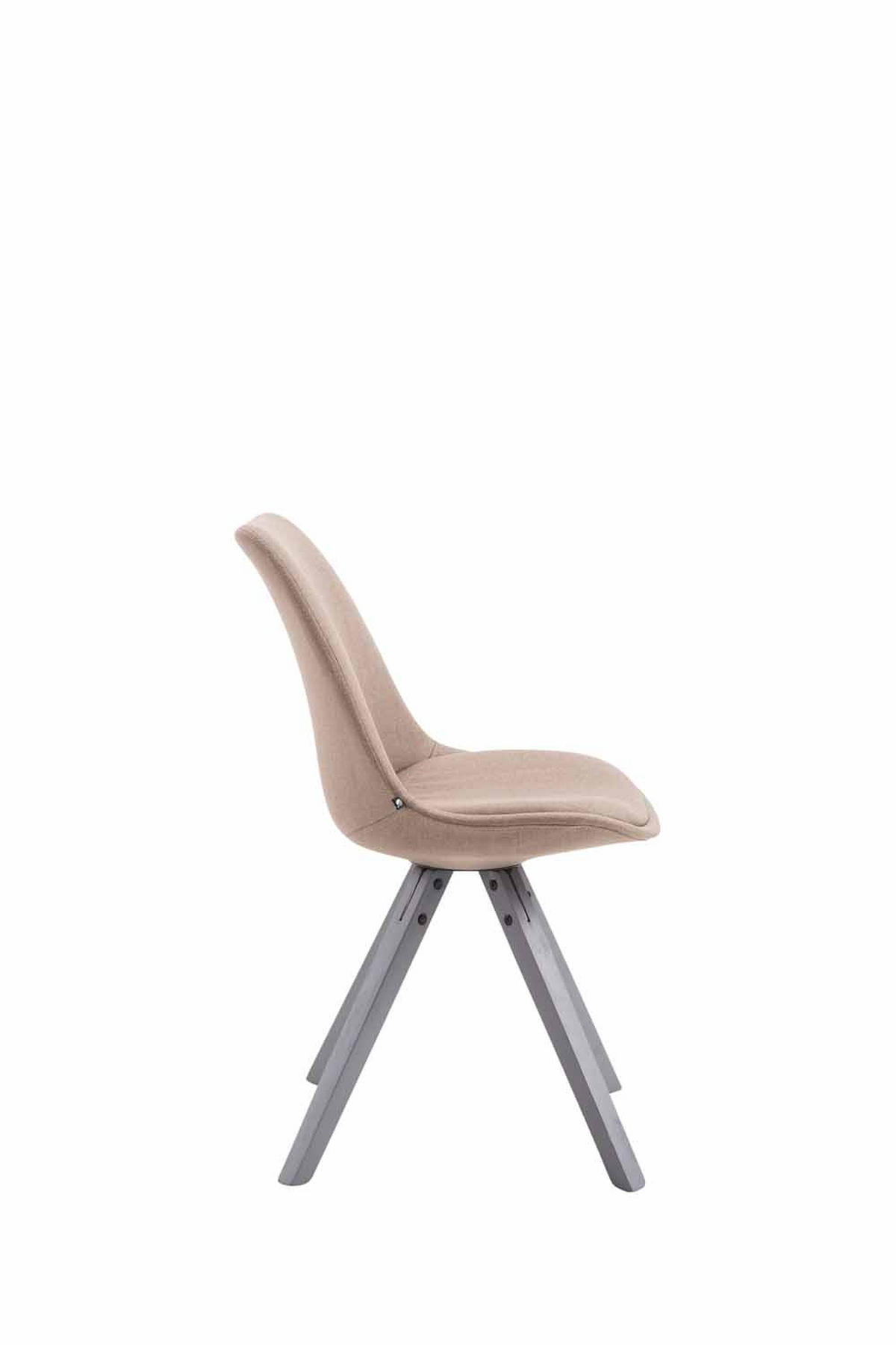 STUHL Stoff Taupe - Taupe/Grau, Holz/Textil (48/84/56cm) - CLP