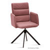 ARMLEHNSTUHL drehbar (4er-Set) Delila 52x92x60 Schwarz/Rosewood - Dunkelrosa/Schwarz, Kunststoff (60/92/52cm) - 58aufmkessel