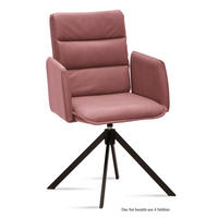 ARMLEHNSTUHL drehbar (4er-Set) Delila 52x92x60 Schwarz/Rosewood - Dunkelrosa/Schwarz, Kunststoff (60/92/52cm) - 58aufmkessel