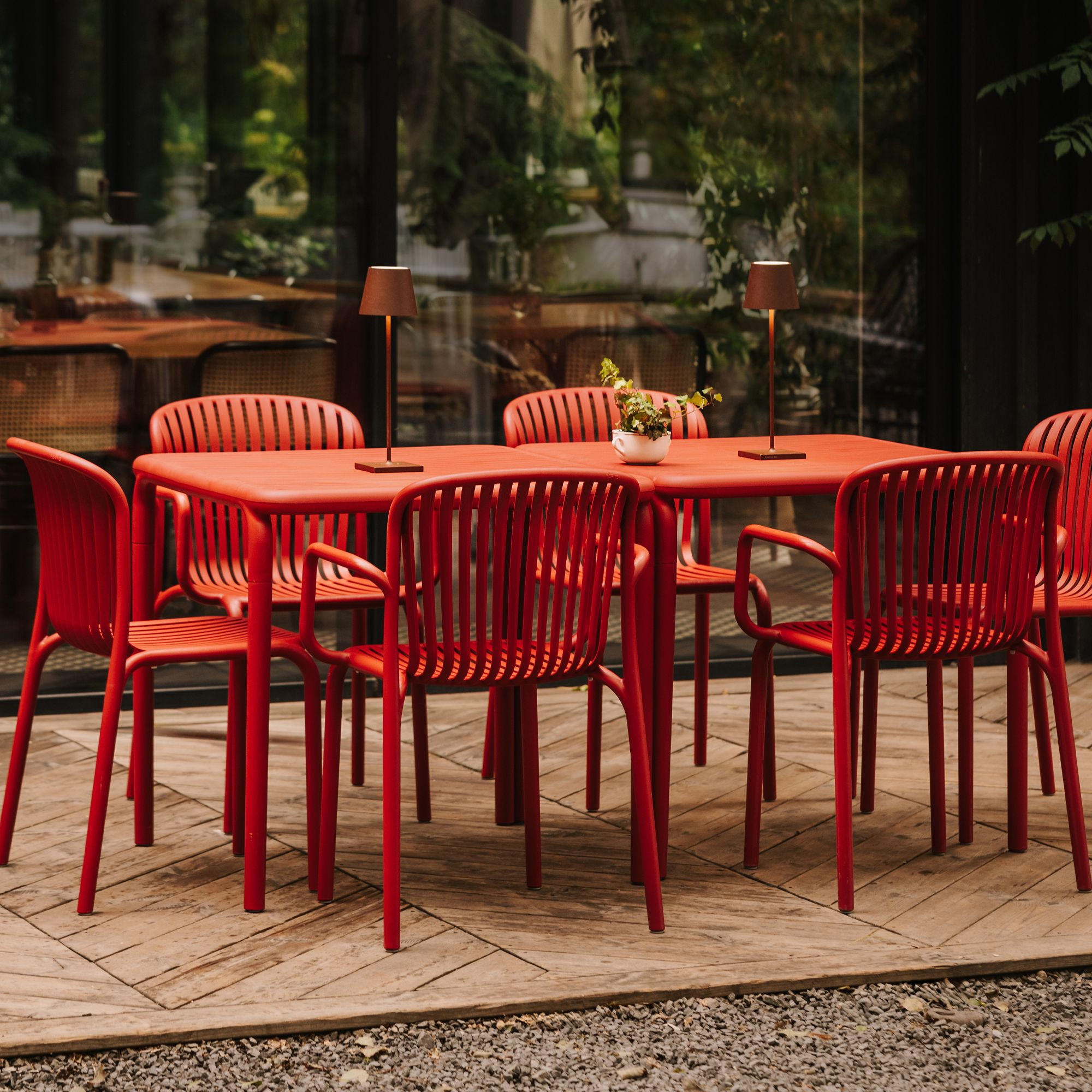 GARTENSTUHL FICCARI 2-er Set, Rot - Rot, Kunststoff (52/82.5/53cm) - KONSIMO®