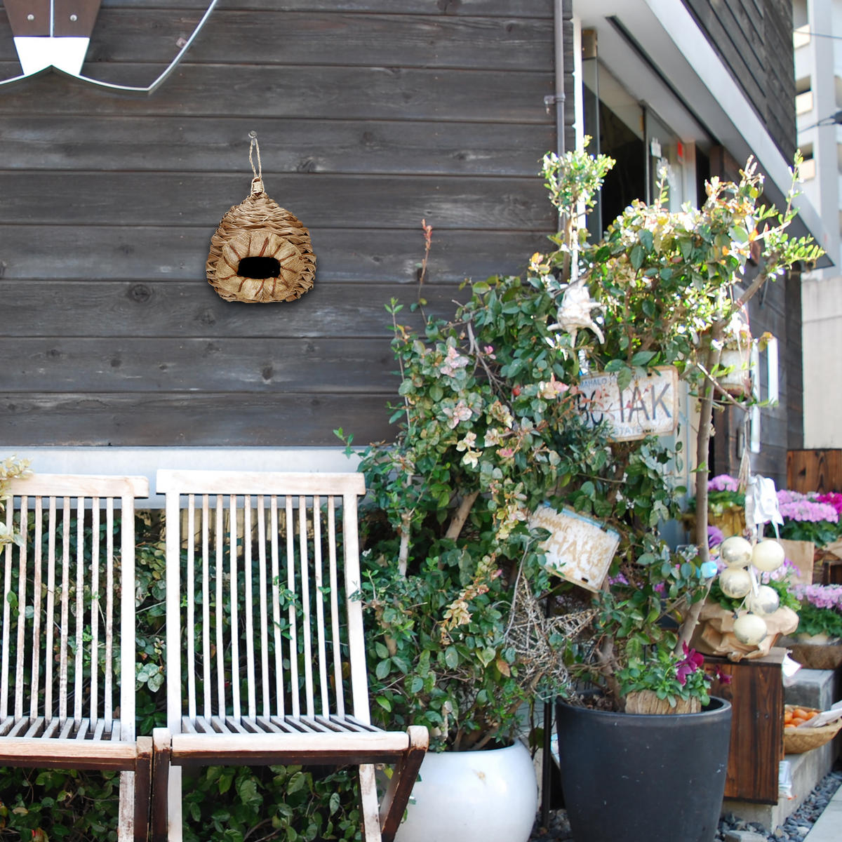 VOGELHAUS - Braun, Textil (21/38/21cm) - Relaxdays