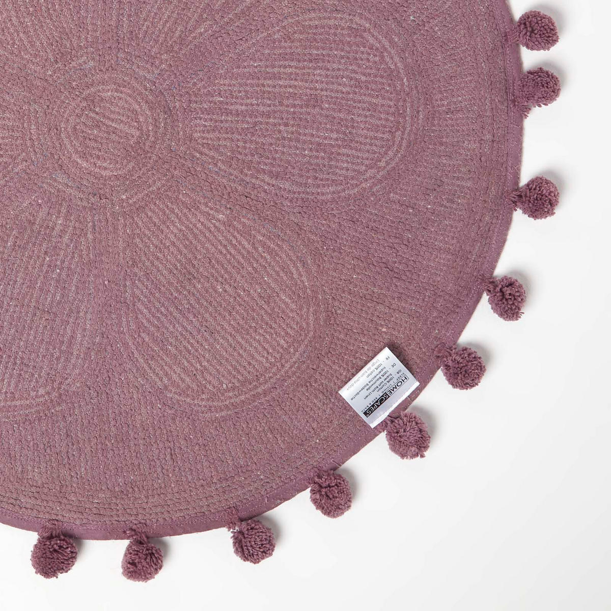 BADEMATTE Blume rund 60 cm, Baumwolle - Lila, Textil (60/60cm) - Homescapes