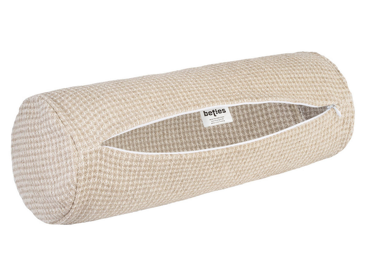 NACKENROLLENBEZUG Leinen-Waffelpique 15/40 cm - Beige/Naturfarben, Textil (15/40cm) - beties Heimtextil
