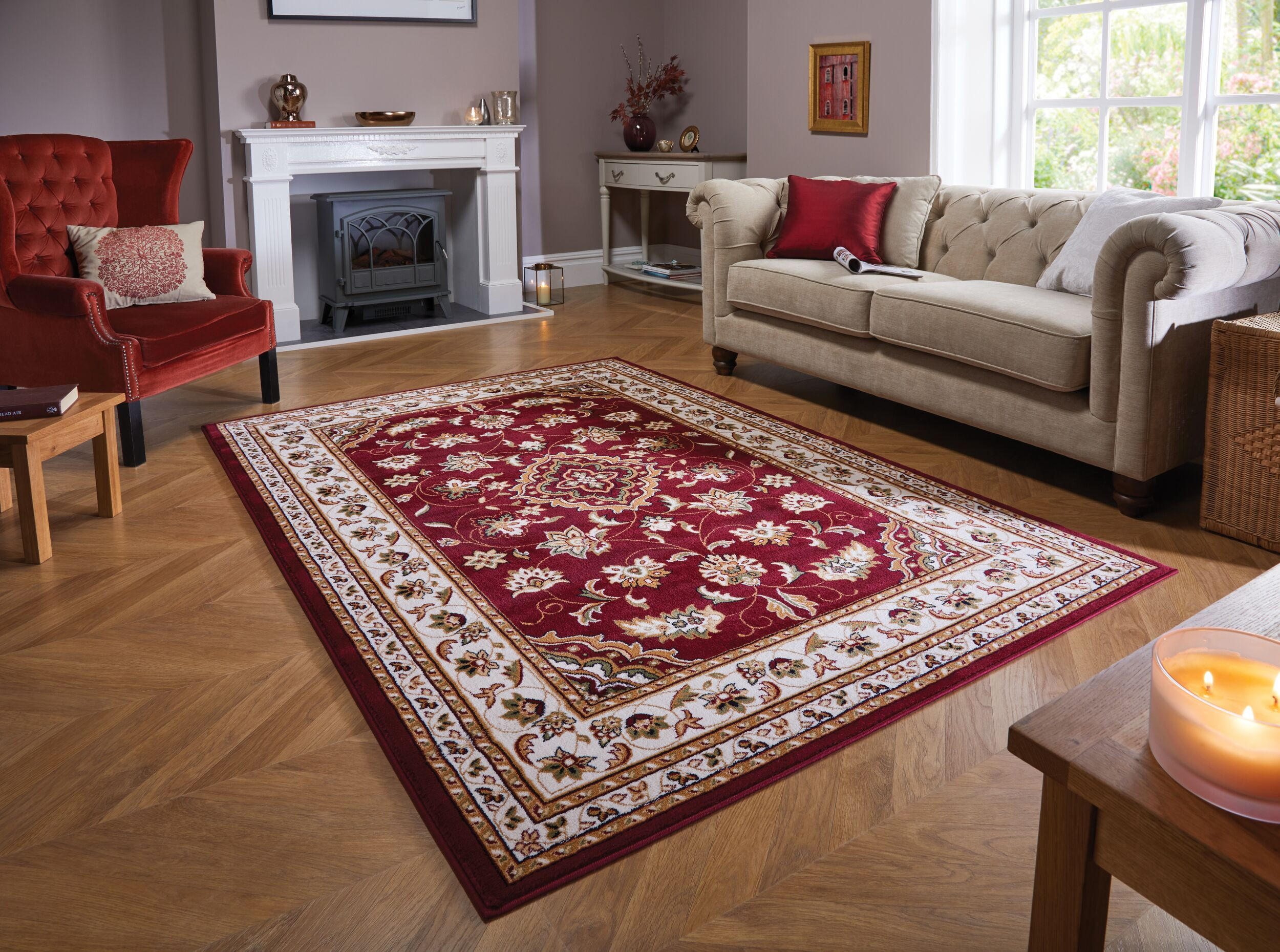 TEPPICH Traditionell-Floral-Design GLAZERT, Rot 200x290 cm - Rot, Textil (200/290cm) - KADIMA DESIGN