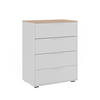 KOMMODE Betti Weiß/Sonoma 120 x 83.6 cm mit 4x Schublade - Weiß/Sonoma Eiche, Holzwerkstoff (30/83.6/120cm) - Vicco