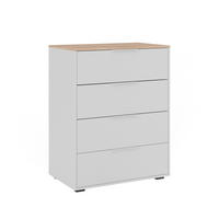 KOMMODE Betti Weiß/Sonoma 120 x 83.6 cm mit 4x Schublade - Weiß/Sonoma Eiche, Holzwerkstoff (30/83.6/120cm) - Vicco