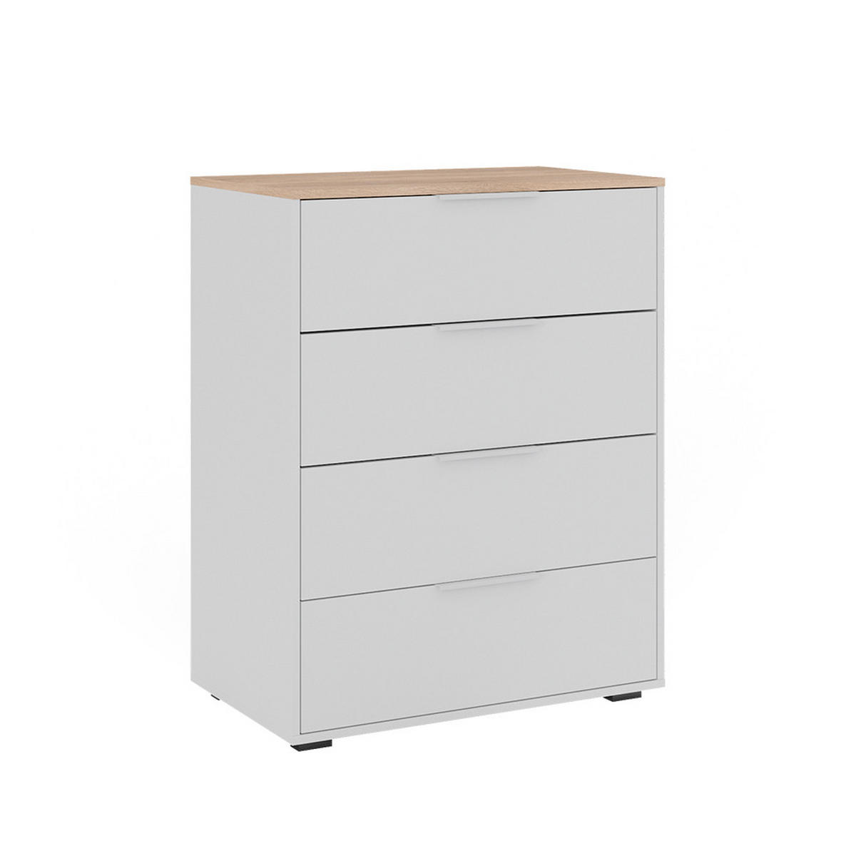 KOMMODE Betti Weiß/Sonoma 120 x 83.6 cm mit 4x Schublade - Weiß/Sonoma Eiche, Holzwerkstoff (30/83.6/120cm) - Vicco