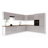 ECKKÜCHE 350 x 290 cm – Velmora K92-G350 – in Grau / Hochglanz - Grau, Holz (350/212/58cm) - ROYAL24_MARKT