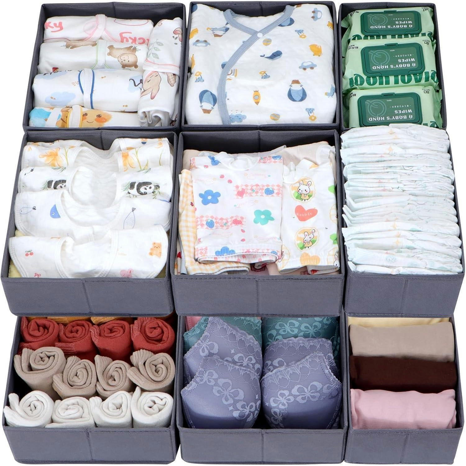 SCHUBLADEN Organizer 12er Set Grau für PAX Kleiderschrank 75x58 cm - Grau, Textil (24/11/26cm)