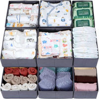 SCHUBLADEN Organizer 12er Set Grau für PAX Kleiderschrank 75x58 cm - Grau, Textil (24/11/26cm)