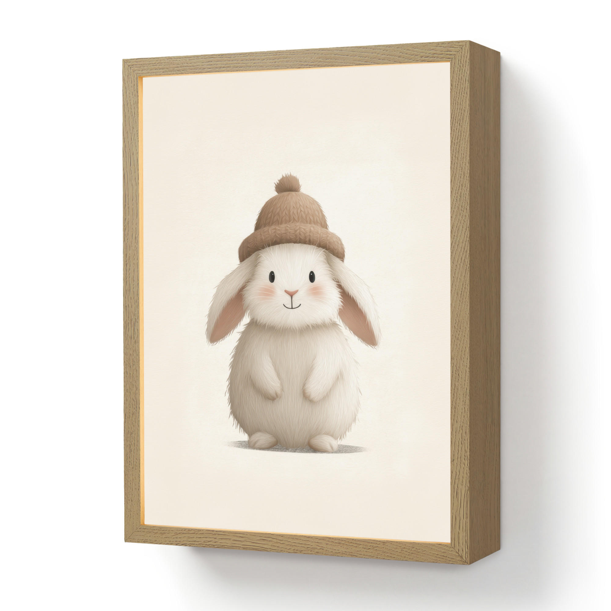 OnlyWow NÁSTĚNNÁ LAMPA S AKUMULÁTOREM Králík - Klobouk - Uši - béžový 30x40 cm