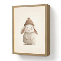 NACHTTISCHLAMPE MIT AKKU Kaninchen - Hut - Ohren - Beige 30x40 cm - Creme, Holzwerkstoff (8/30/40cm) - OnlyWow