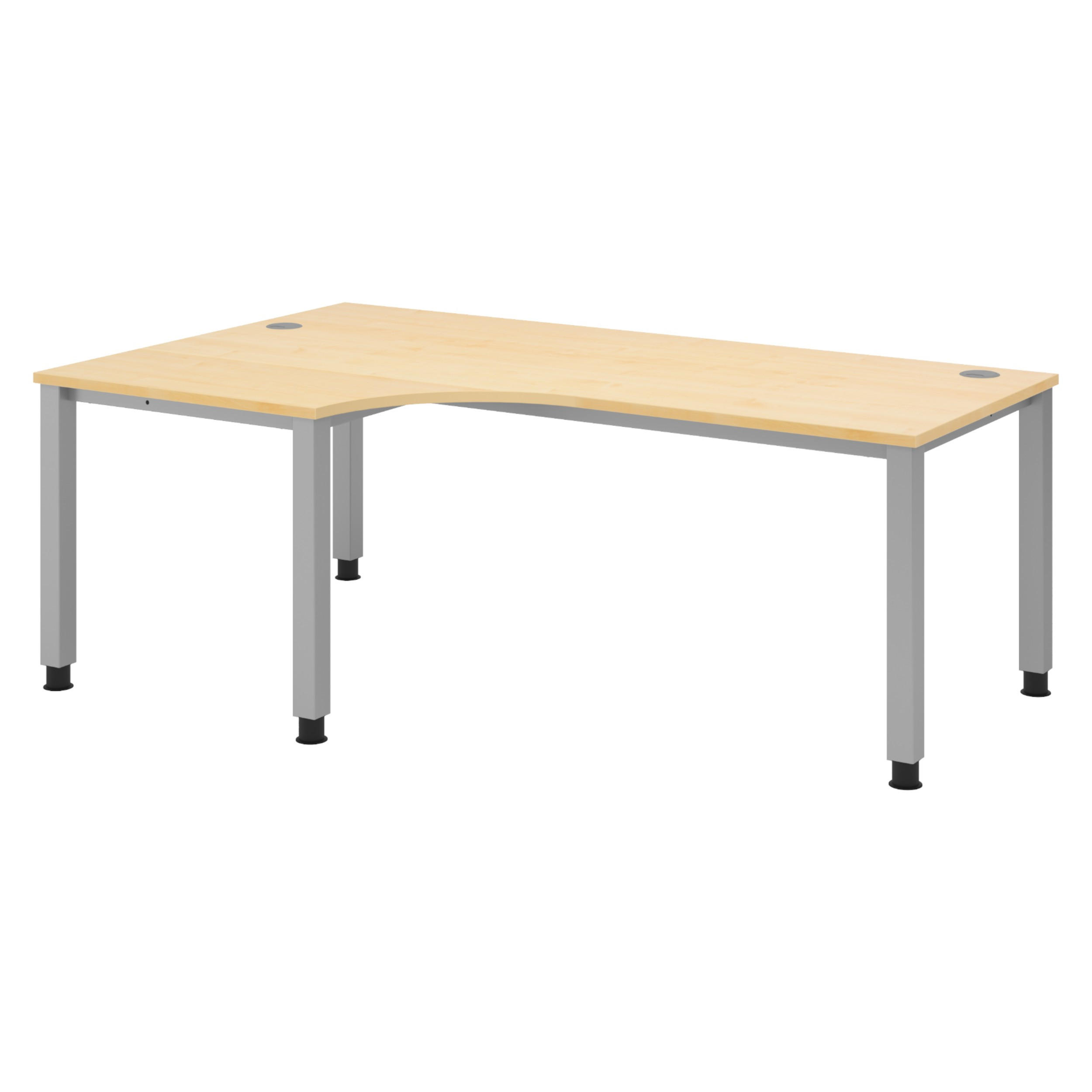 SCHREIBTISCH Serie-Q Gestell: Silber 120/200/74 cm in Ahornfarben - Ahornfarben, Holzwerkstoff (120/200/74cm) - bümö