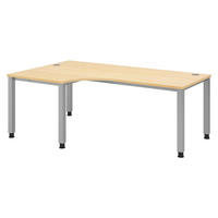 SCHREIBTISCH Serie-Q Gestell: Silber 120/200/74 cm in Ahornfarben - Ahornfarben, Holzwerkstoff (120/200/74cm) - bümö