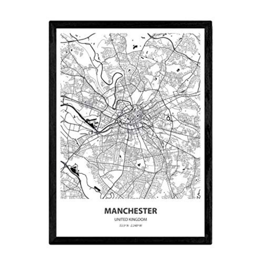 POSTER Manchester - Vereinigtes Königreich A4 Rahmenlos - Klar, Papier (29.7/5/21cm) - Nacnic