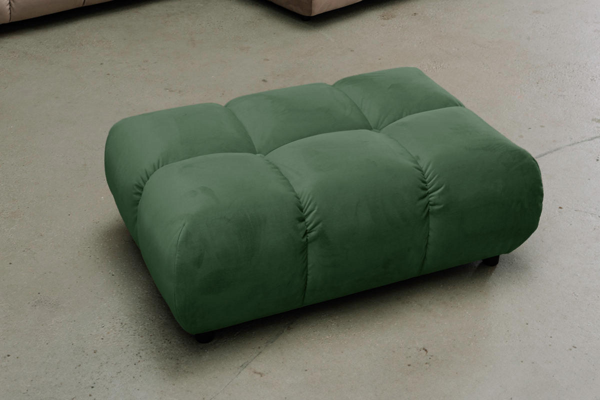 HOCKERBANK VIVIEN Smaragdgrün Velvet - Smaragdgrün, Textil (108/41/73cm) - KAWOLA