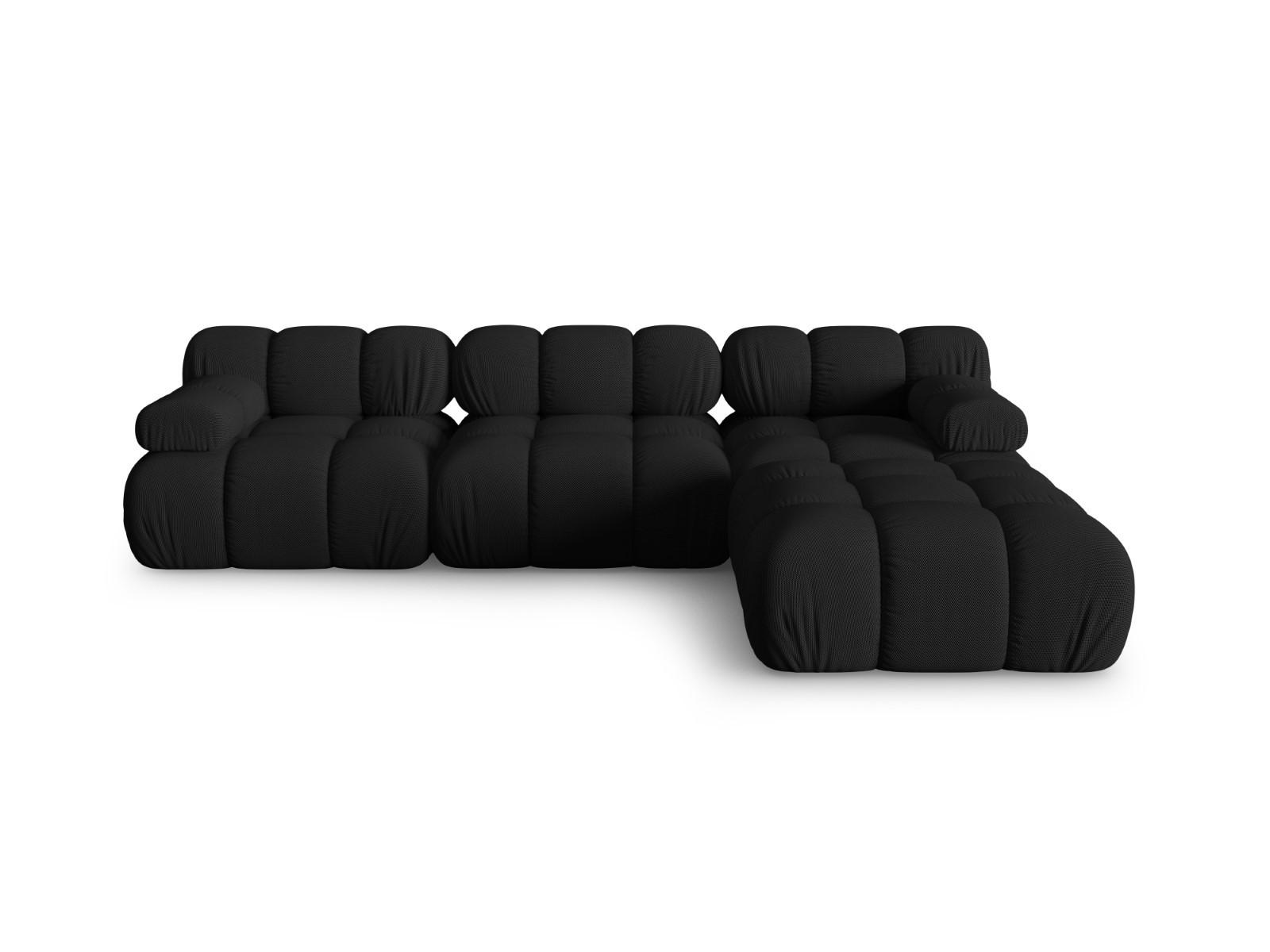 SOFA modular Bellis aus 3D-Stoff schwarz 4 Sitzplätze - Schwarz, Textil (188/70/282cm) - Micadoni