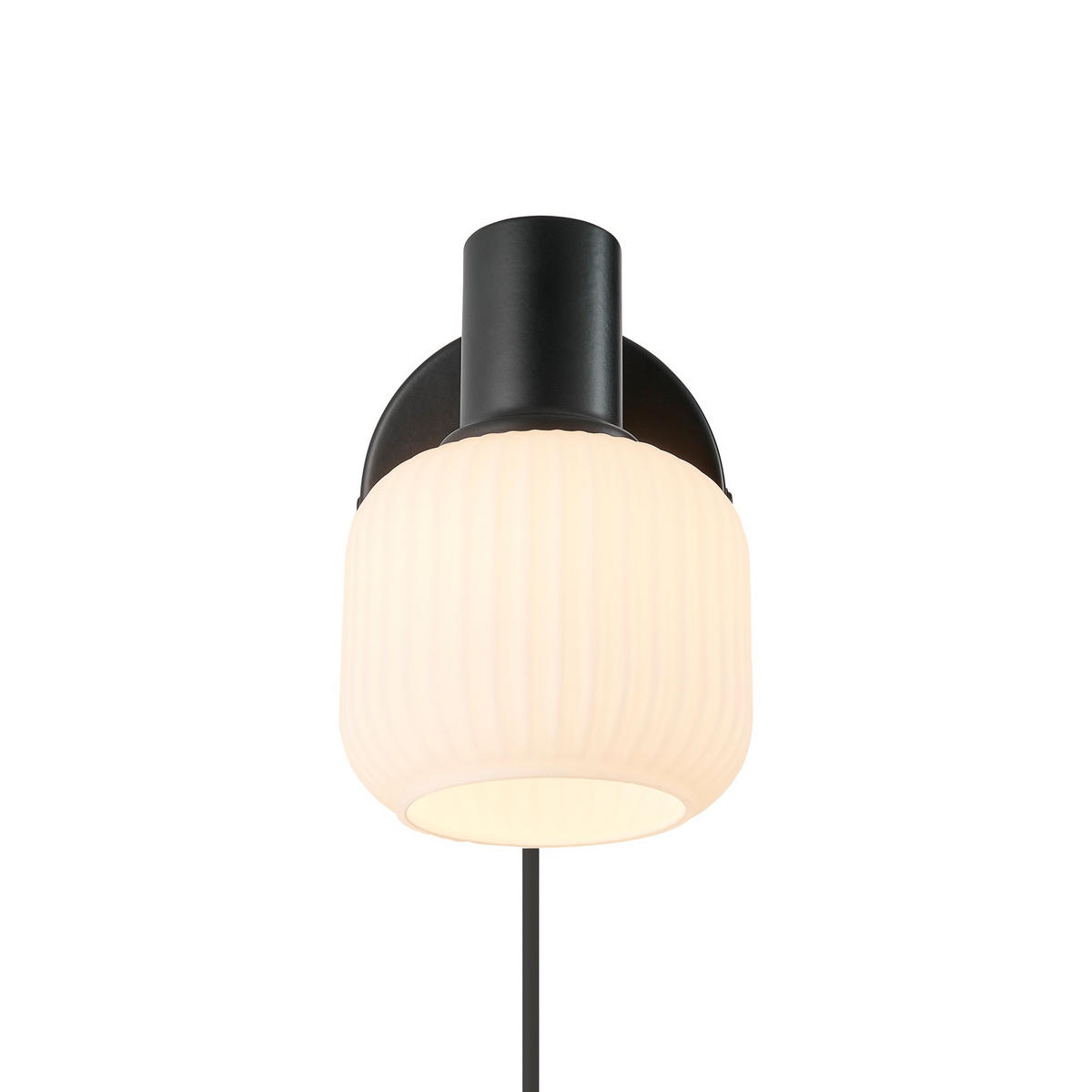 WANDLEUCHTE Milford - Schwarz - 19/19/16.5 cm - Schwarz, Glas (19/16.5/19cm) - Nordlux