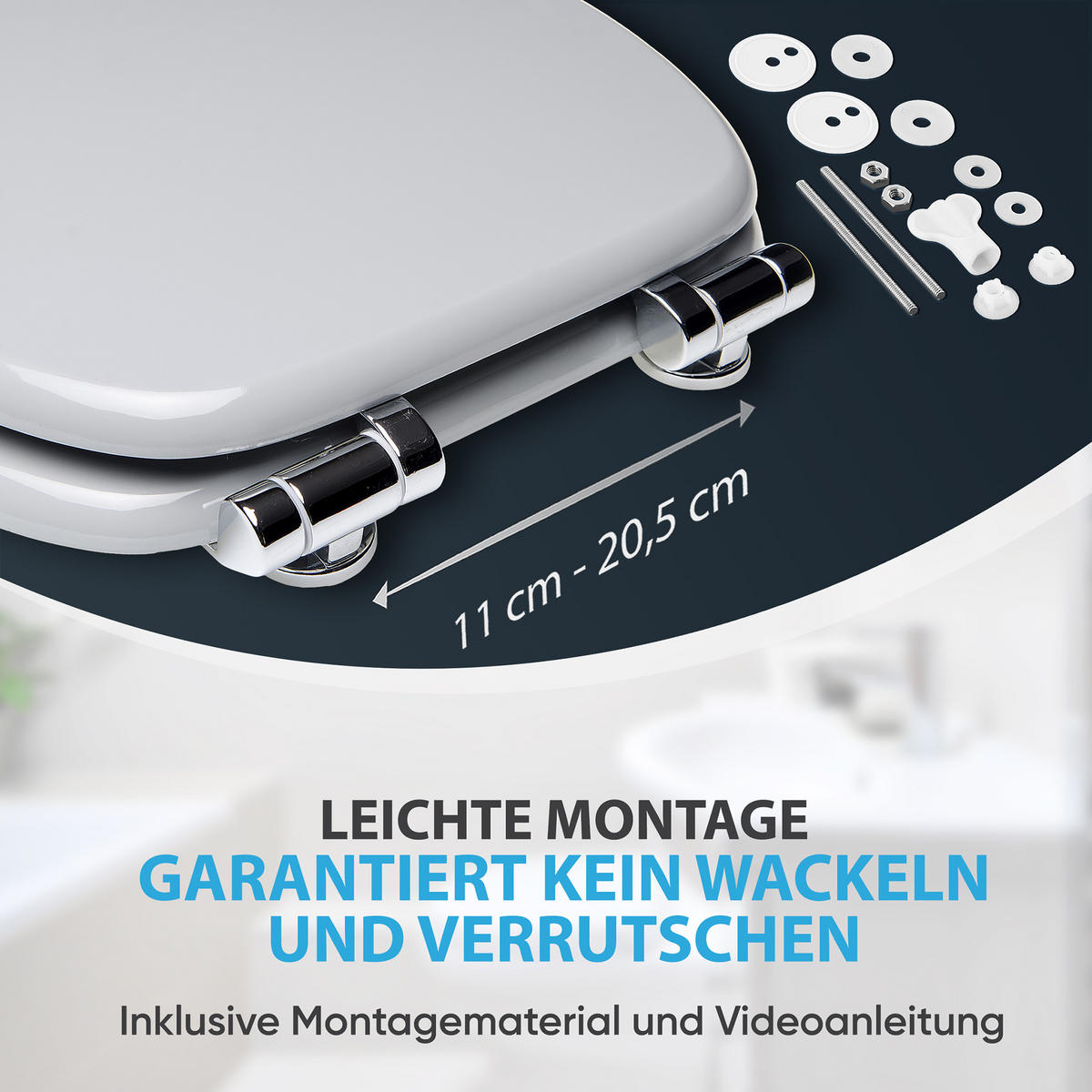 WC-SITZ Absenkautomatik Manhattan Grau - Grau, Holzwerkstoff (38/6/47cm) - Sanilo