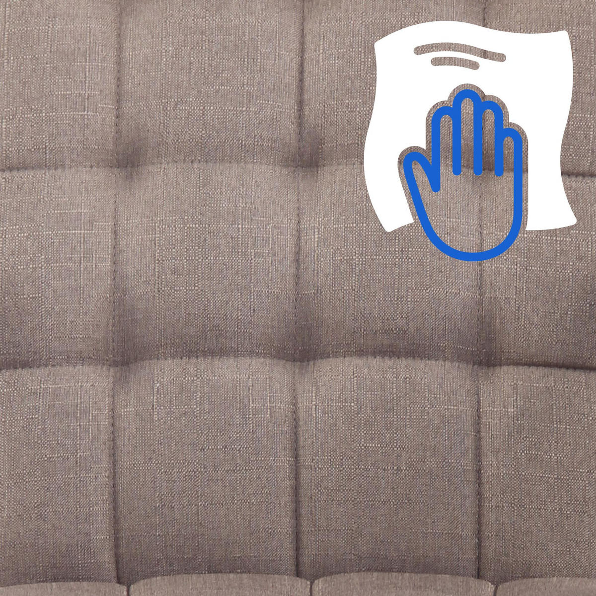 DREHSTUHL Stoff taupe - Taupe/Chromfarben, Textil/Metall (56/93/60cm) - CLP