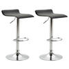 BARHOCKER 2er Set Derid Kunstleder Schwarz Silber - Schwarz, Leder/Metall (36/63/39cm) - DELUKE
