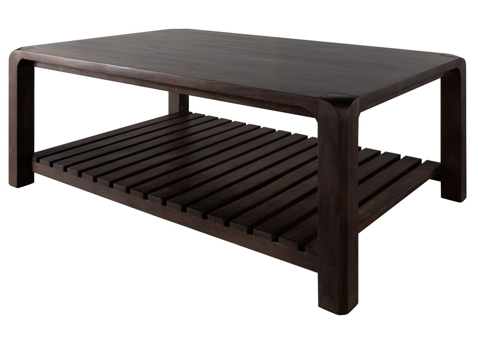 COUCHTISCH Akazie 120x80x45 tabak lackiert BUENO #4001 - Dunkelbraun, Holz (120/80/45cm) - Massivmoebel24