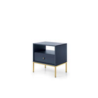 NACHTTISCH Onom 54x56x39 cm - Modern Nachtschrank zum Schlafzimmer - EIN praktischer Commode aus Spanplatten - Marineblau - Blau, Holzwerkstoff (54/56/39cm) - Chilly