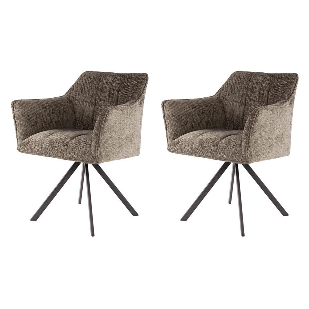 ESSZIMMERSTUHL Raster Taupe 61/62/82 cm - Graubraun, Textil (62/82/61cm) - Hoyz Collection