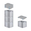 EUROBOX 4x Nextgen Economy Mit Auflagedeckel Grau/Blau Griffe Geschlossen 30 Liter - Blau, Kunststoff (30/32/40cm) - PROREGAL