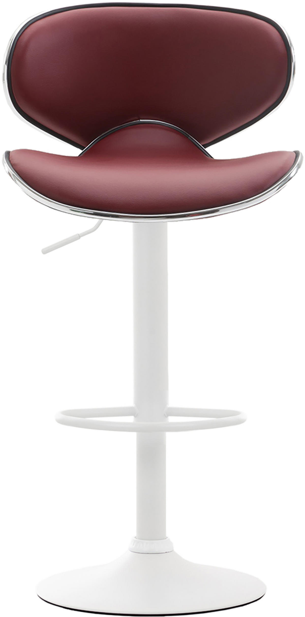 BARHOCKER 2er Set Las-Mallorcas Kunstleder weiß bordeauxrot - Bordeaux/Weiß, Kunststoff/Metall (46/108/49cm) - TPFLiving