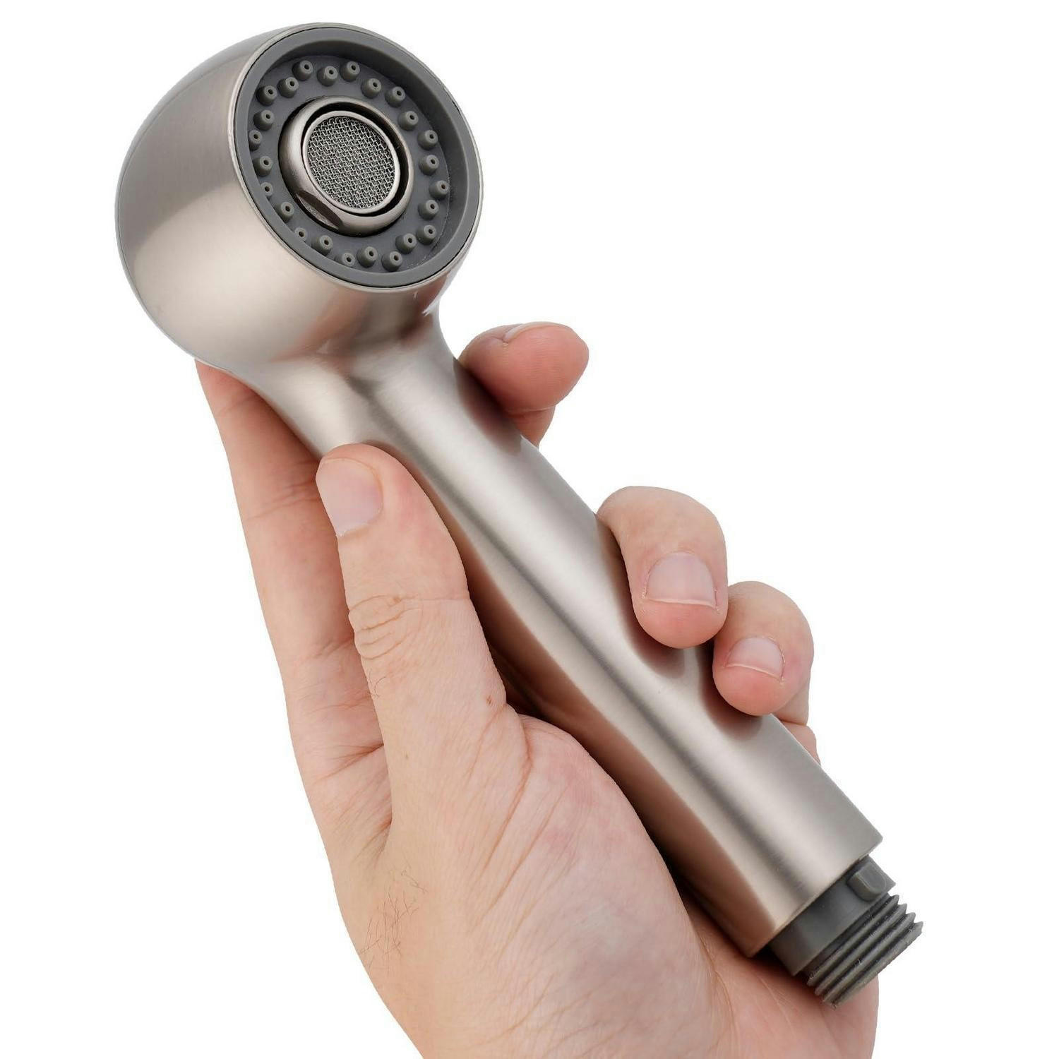 KÜCHENARMATUR Ersatzkopf mit 2 Strahlarten gebürstetes Nickel - Silberfarben, Kunststoff (5/17.3/5.7cm)