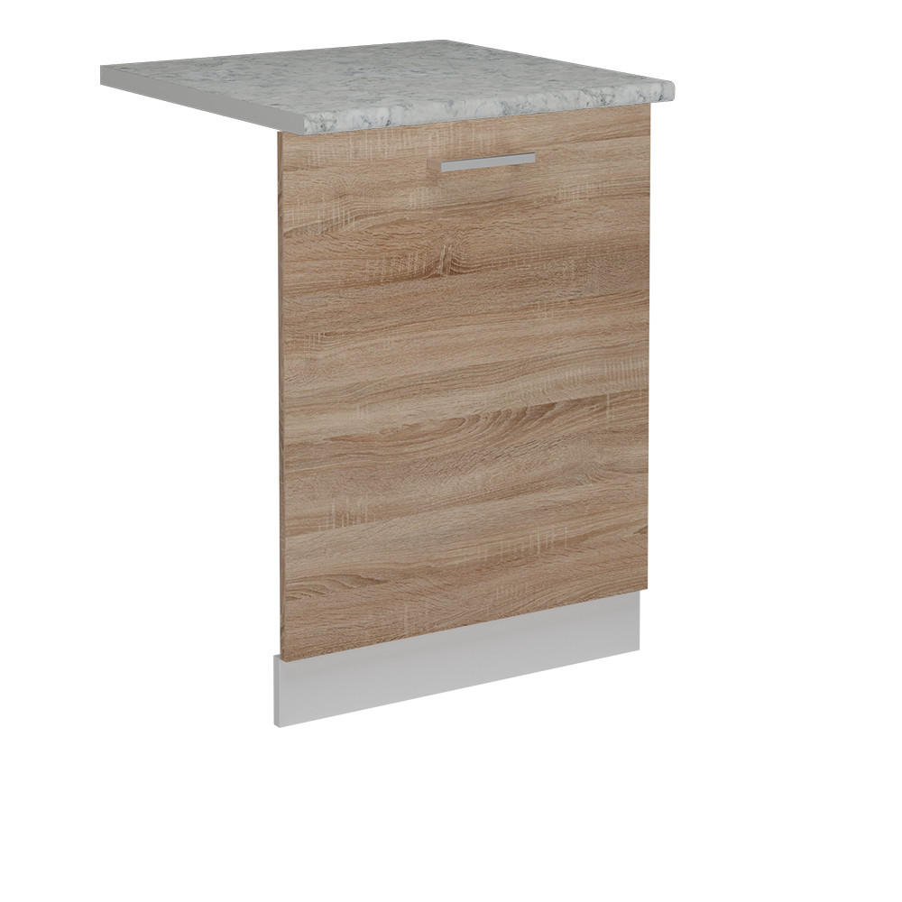 GESCHIRRSPÜLBLENDE R-Line Sonoma 60 cm , AP Marmor - Weiß/Sonoma Eiche, Holzwerkstoff (60/81.8/1.6cm) - Vicco