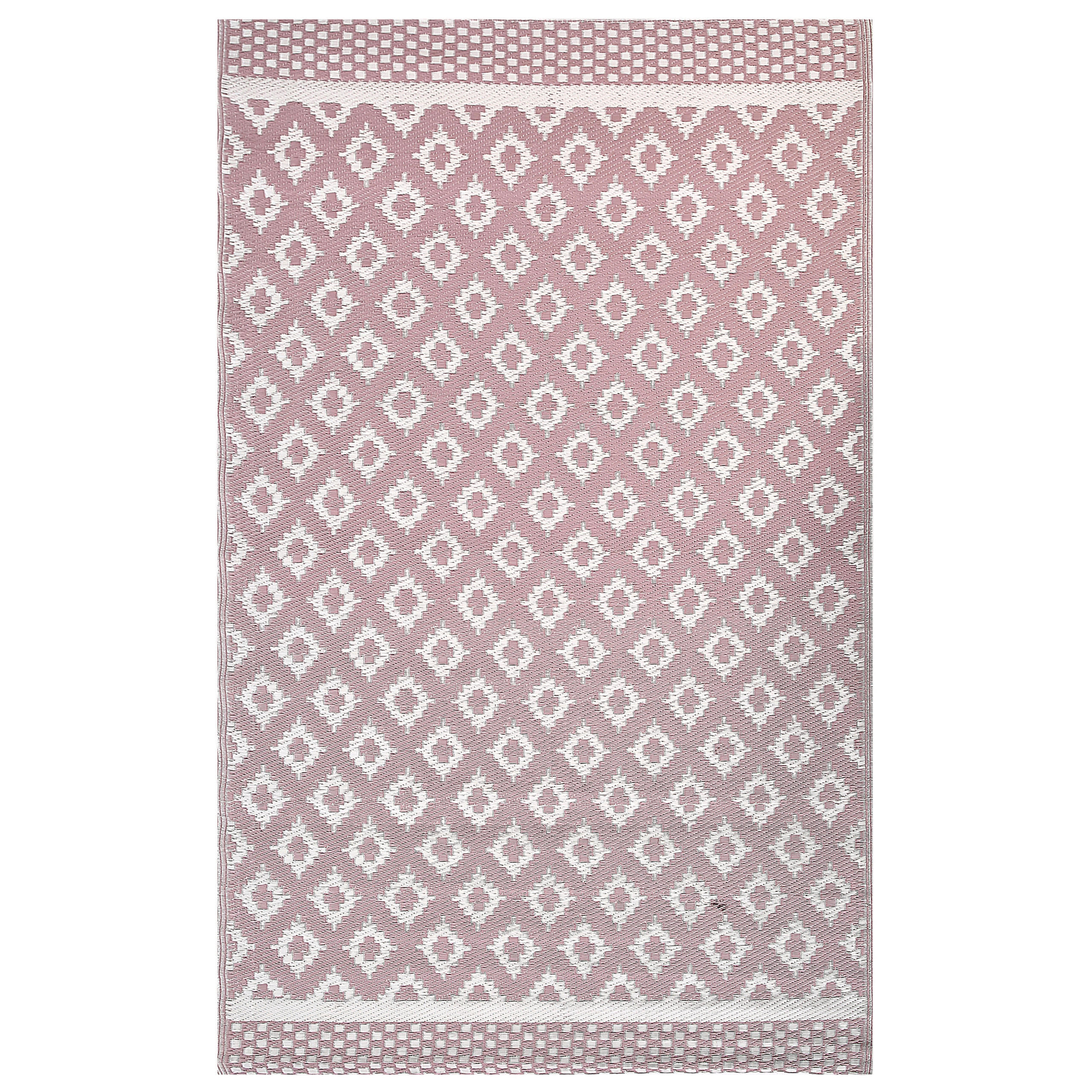 OUTDOORTEPPICH Thane 180/120 cm - Pink/Weiß, Kunststoff (120/180cm) - Beliani