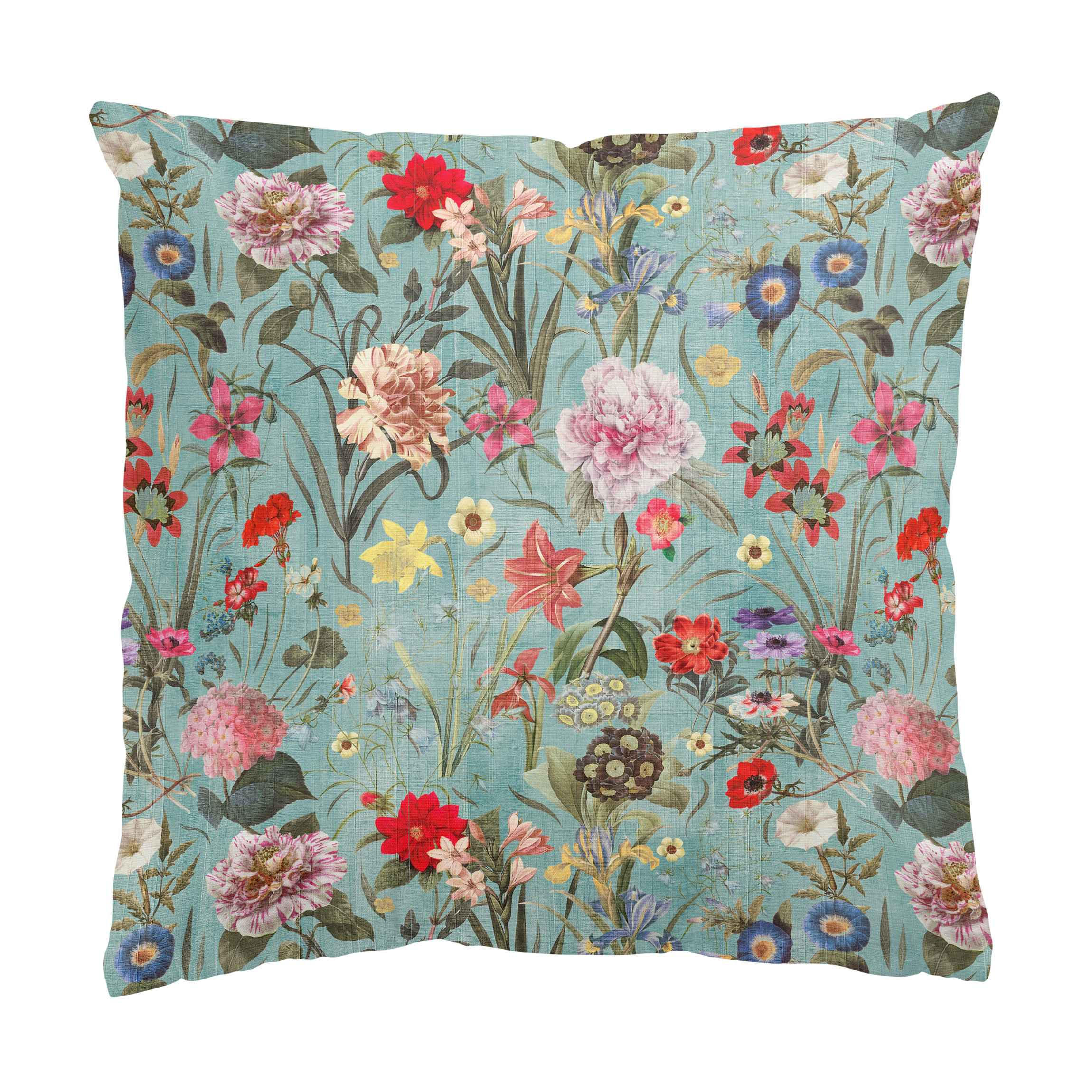 DEKOKISSEN Wildblumenwiese 50/50 cm - Grün, Textil (50/50/10cm) - Bilderwelten