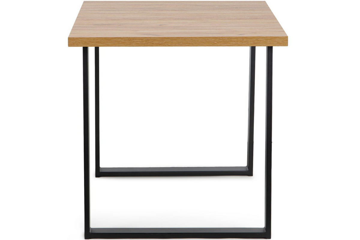 ESSTISCH CETO rechteckig Loft-Stile, eiche handwerk gold - Eichefarben/Schwarz, Holz/Metall (80/125/77cm) - KONSIMO®