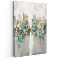 LEINWANDBILD Abstrakt - Blöcke - Gold - Skyline Wanddeko 40x60 cm - Beige, Textil (40/60cm) - MuchoWow